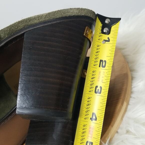 Michael Kors Hunter Green Studded Suede Mule Heels - Picture 7 of 7